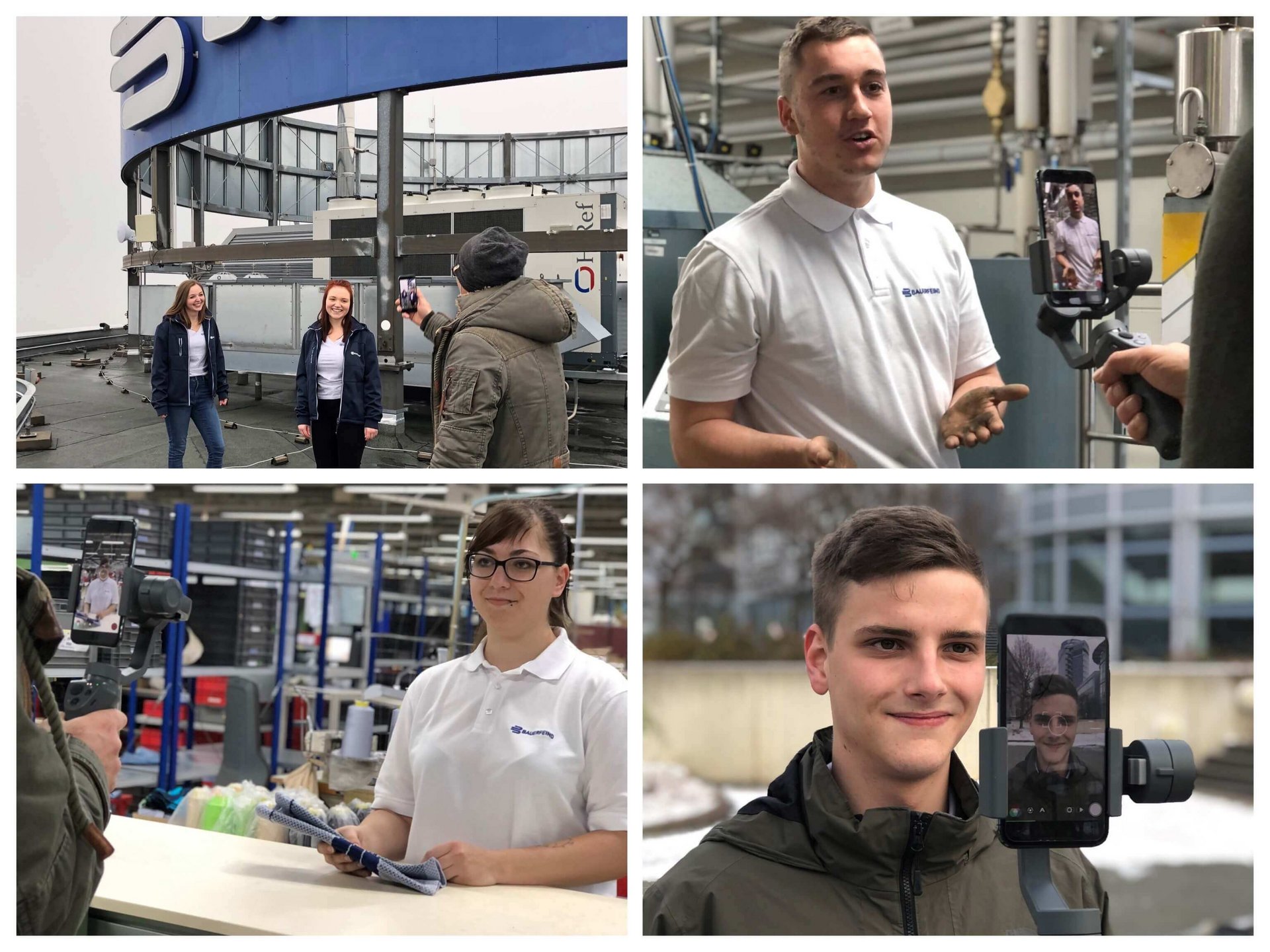 Jennifer Göppner, Celine Frommelt, Julian Kulil, Belinda Hornke und Valentin Prager (v.l.n.r.) werben auf Instagram für Bauerfeind als Ausbildungsbetrieb.