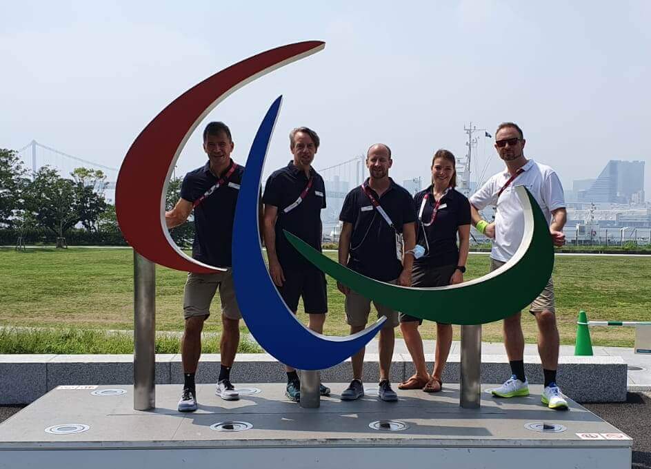 Das komplette Team der Paralympics: v.l.n.r. Alexander Lehle, Stefan Schlegel, Sven Swonke, Miryam Mühlbach und Kai Pittelkow